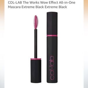 (2) New COL-LAB The Works Wow Effect All-in-One Mascara Extreme Black Waterproof